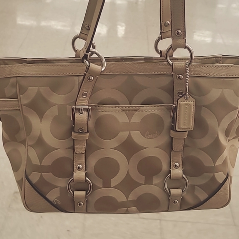 Coach Gold bag + Gold matching wallet bundle